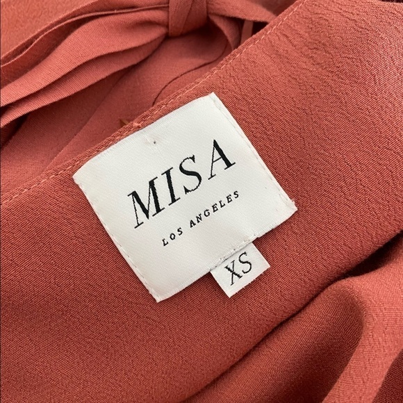 MISA Emil Mauve Pink Shoulder Tie Dress XS - Picture 6 of 9